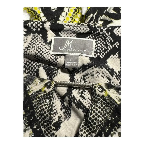 JM Collection Women's Geometric Print Blouse Multicolor Size Large - Picture 4 of 7